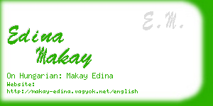 edina makay business card